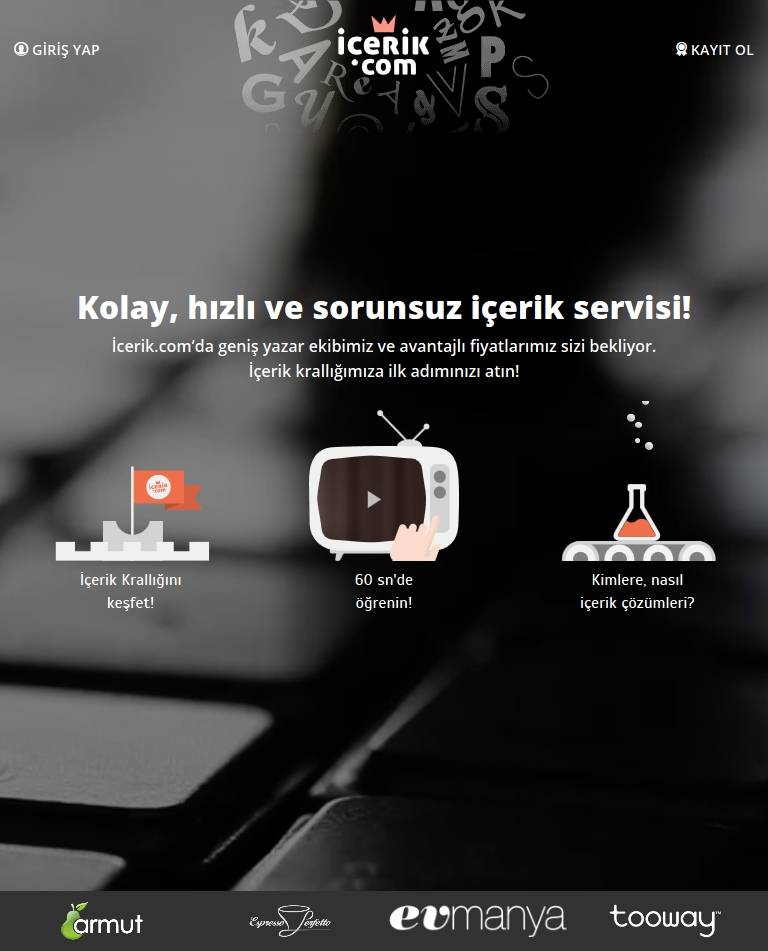 ICERIK.COM  Tablet Screenshot