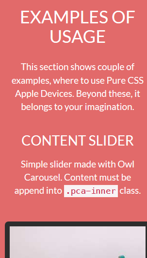 Pure CSS Apple  Mobile Screenshot